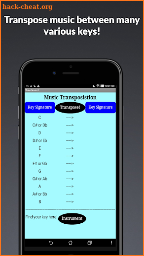 Bryant Hornet Music Transposition screenshot