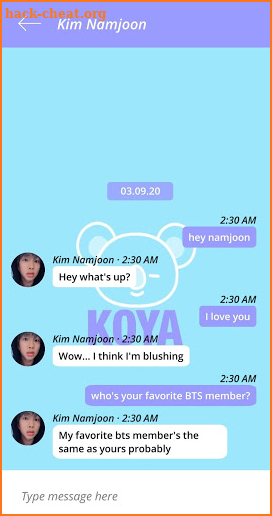 BTS Chat (simulator) screenshot