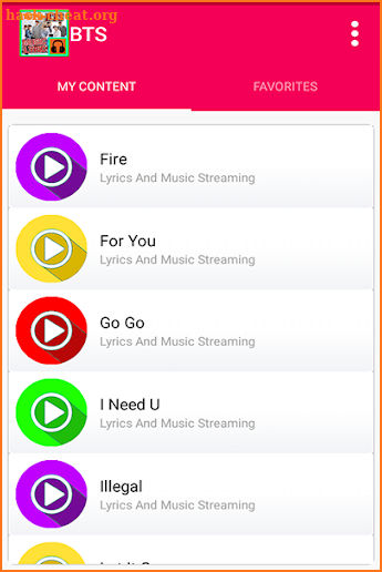 BTS Music and Lyric screenshot