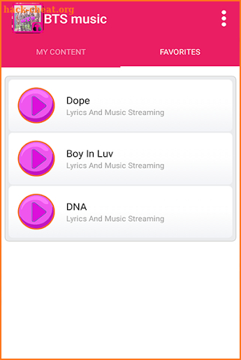 BTS MUSIC AND LYRIC 2018 screenshot