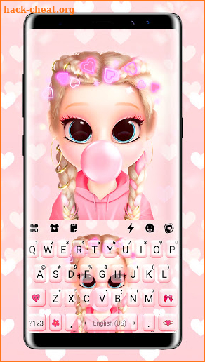 Bubble Gum Doll Keyboard Background screenshot