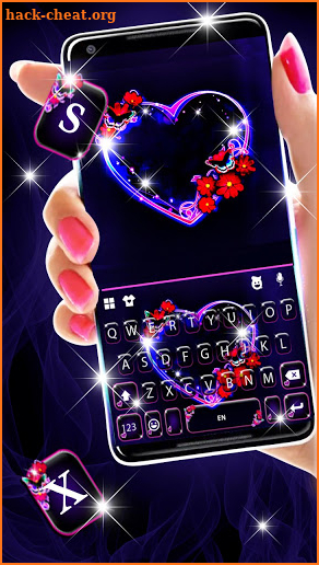 Bubble Heart Keyboard Background screenshot