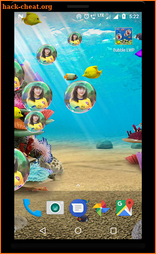 Bubble photo live wallpaper with aquarium screenshot