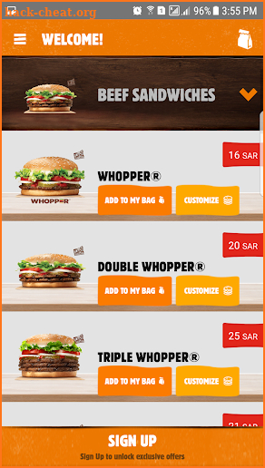 Burger King Arabia screenshot