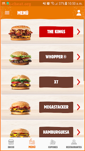 Burger King Colombia screenshot