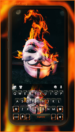 Burning Anonymous Keyboard Background screenshot