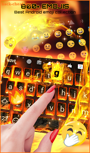 Burning Flaming Fire HD Animated Keyboard Theme screenshot