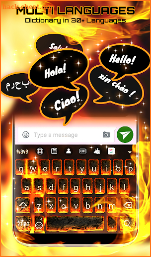 Burning Flaming Fire HD Animated Keyboard Theme screenshot