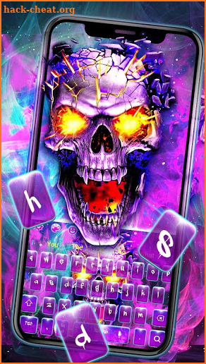 Burning Purple Skull Keyboard Theme screenshot