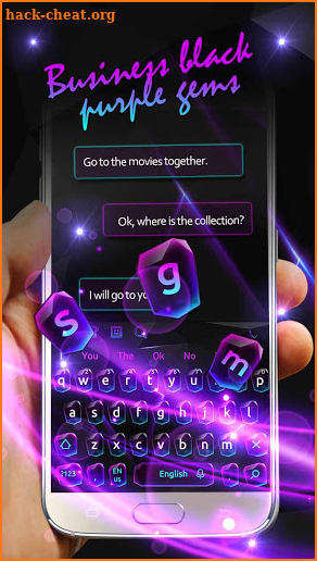 Business black purple gems Keyboard screenshot