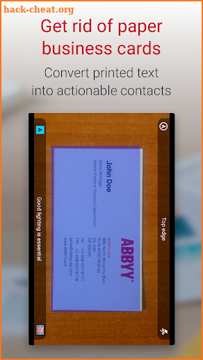 Business Card Reader Free - Business Card Scanner screenshot