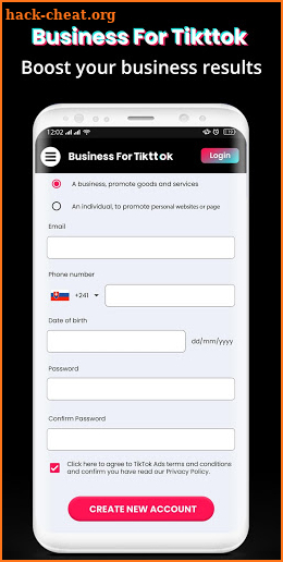 Business for Tikttok screenshot