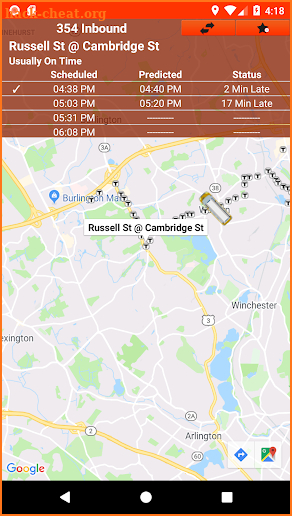 BusTracc MBTA screenshot