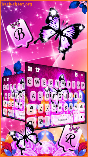 Butterfly Roses Keyboard Background screenshot