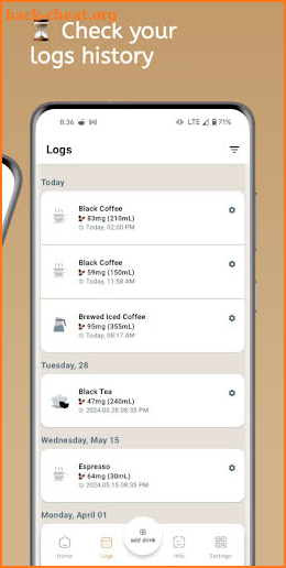 CaffeInMe - Caffeine Tracker screenshot