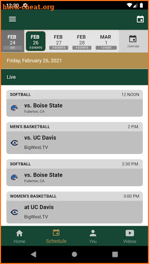 Cal Poly Athletics screenshot