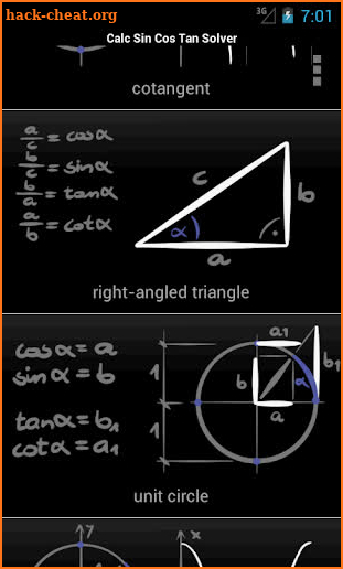 Calc Sin Cos Tan Solver Pro screenshot