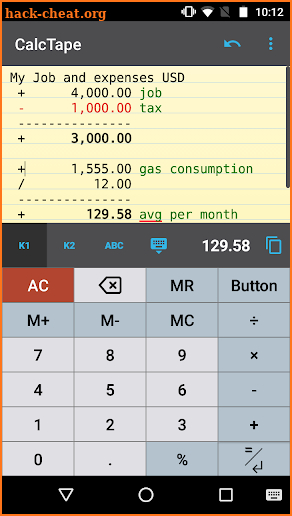 CalcTape Calculator with Tape screenshot