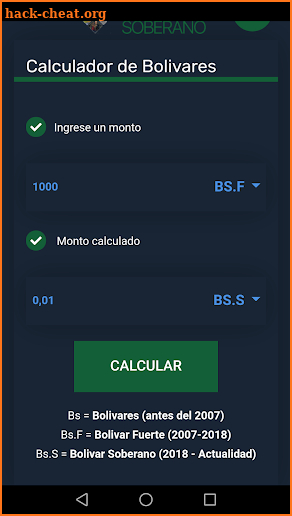 Calculador Bolívar Soberano screenshot