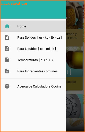 Calculadora de cocina screenshot