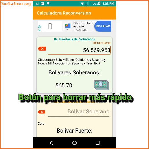 Calculadora Reconversión Monetaria screenshot