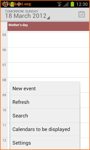 Calendar screenshot