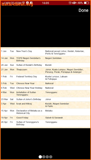 Calendar 2019 Malaysia screenshot
