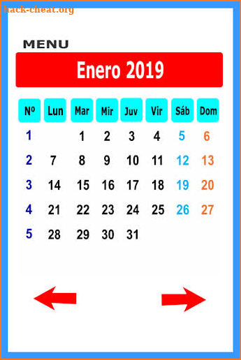 Calendario 2019 en Español screenshot