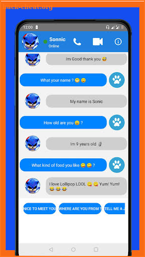 Call from Sonnic 📱 Chat + video call (Simulation) screenshot