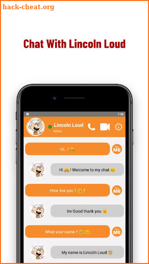 call lincoln loud and chat screenshot