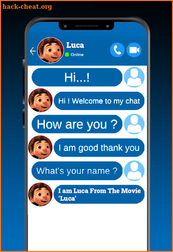 Call Luca chat + Video call (Simulation) screenshot