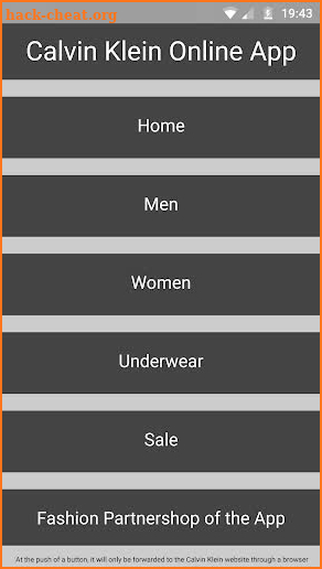 Calvin Klein Online App screenshot