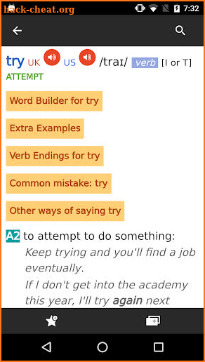 Cambridge Advanced Learner's Dictionary, 4th ed. screenshot