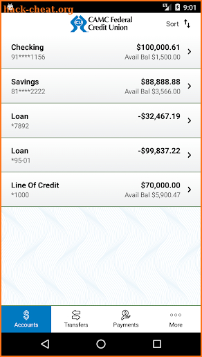 CAMC FCU screenshot