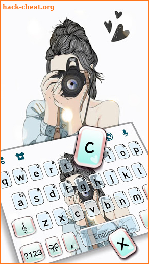 Camera Girl Keyboard Background screenshot