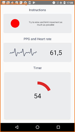 Camera Heart Rate Variability screenshot