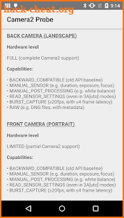 Camera2 Probe for Android 5.0+ screenshot