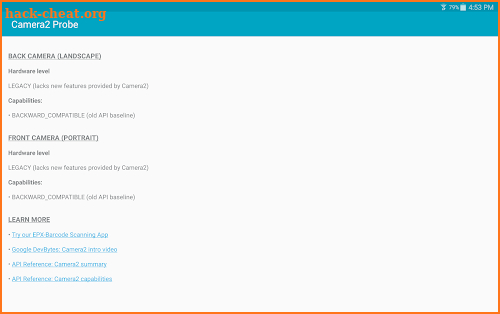 Camera2 Probe for Android 5.0+ screenshot