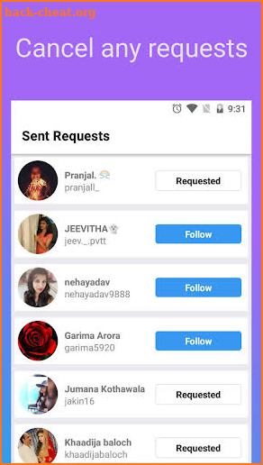 Cancel Check Sent Request for Instagram screenshot