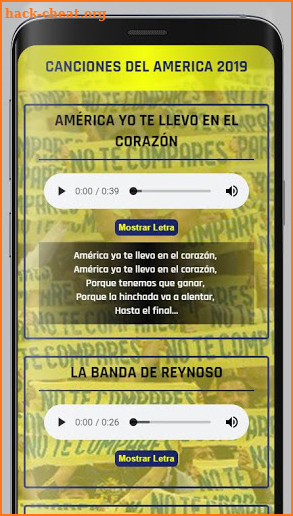 Canciones del América screenshot