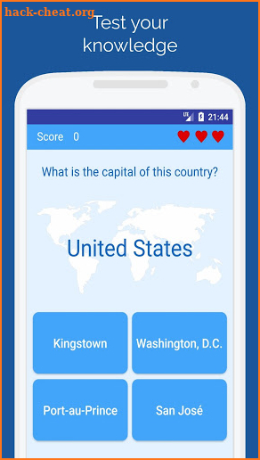 Capitals of the countries - Quiz screenshot