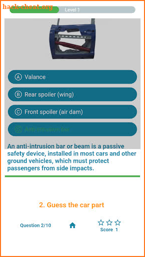 Car parts Quiz Game screenshot