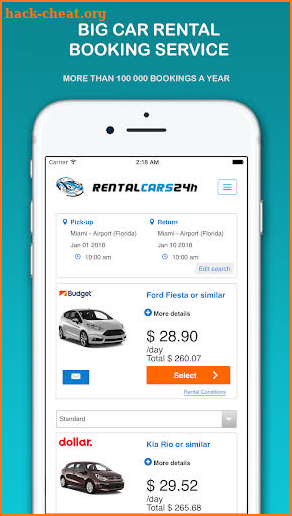 Car Rental RentalCars 24h screenshot