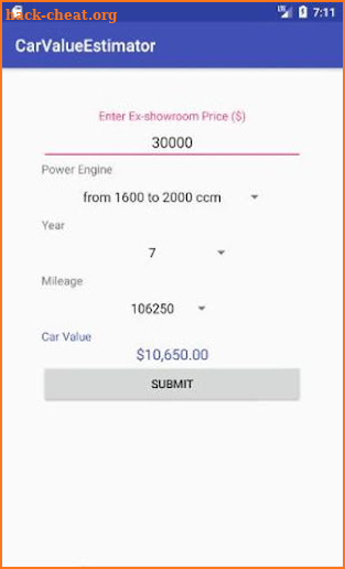 Car Value Estimator screenshot