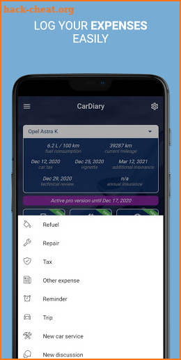 CarDiary - Log your vehicle expenses screenshot