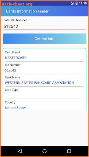 Cards Information Finder screenshot