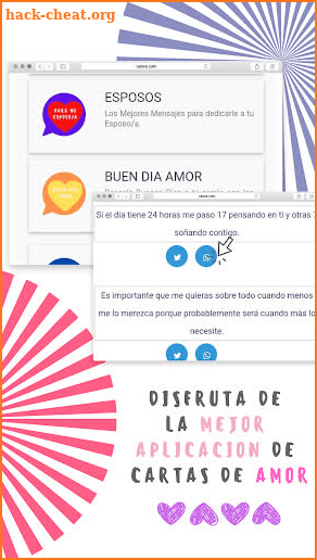 Cartas de amor y frases románticas screenshot