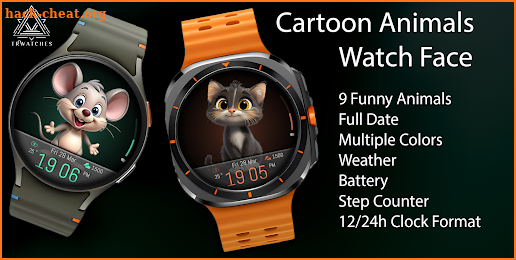 Cartoon Animals Watch Face screenshot