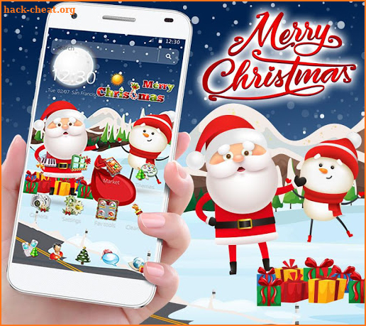 Cartoon Happy Merry Christmas Theme screenshot