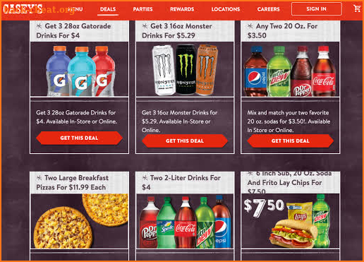 Casey's General Store - Restaurants Coupons Deals screenshot